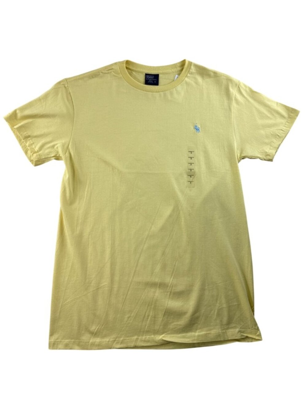 Polo Ralph Lauren Men's Small Pale Yellow T Shirt Blue Pony NWT Cotton Preppy